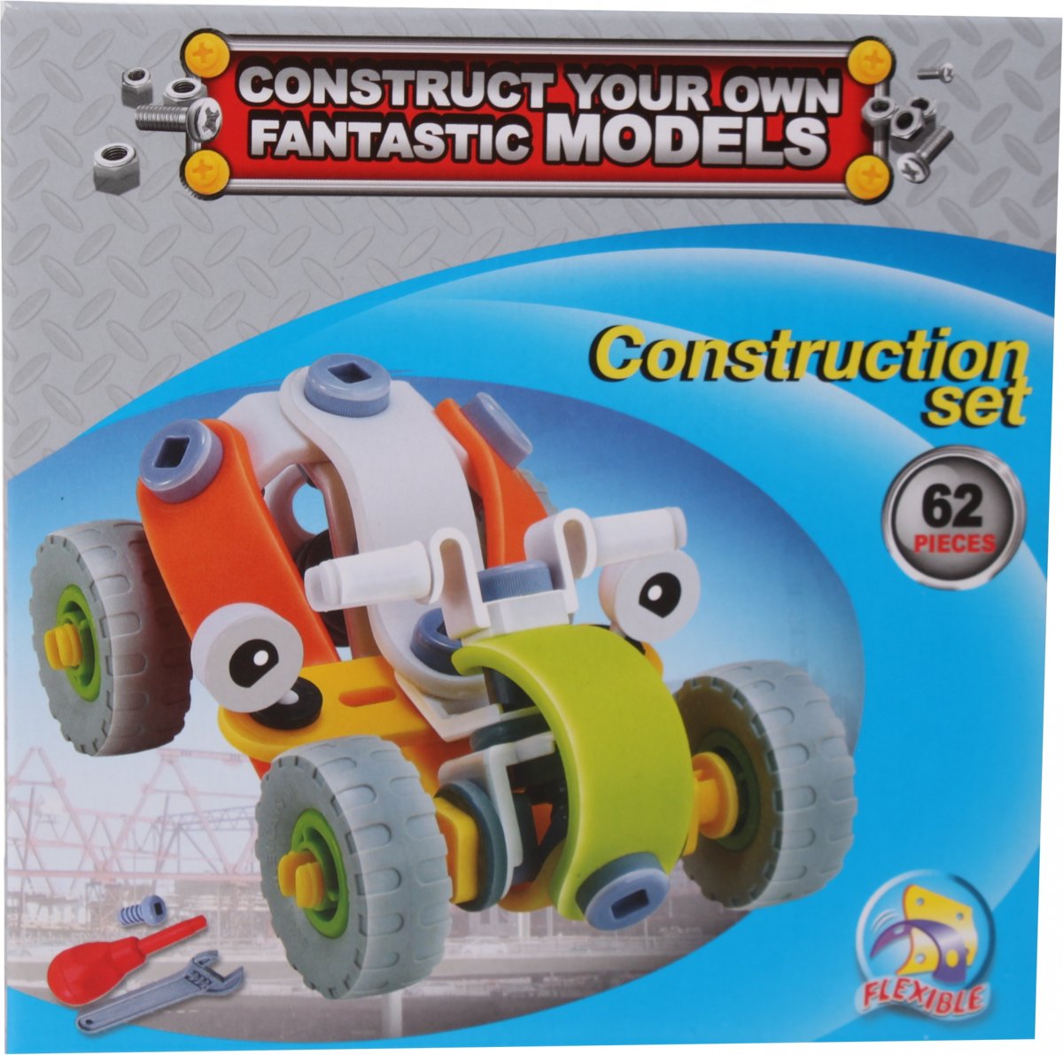 Free And Easy Constructieset Raceauto 62-delig