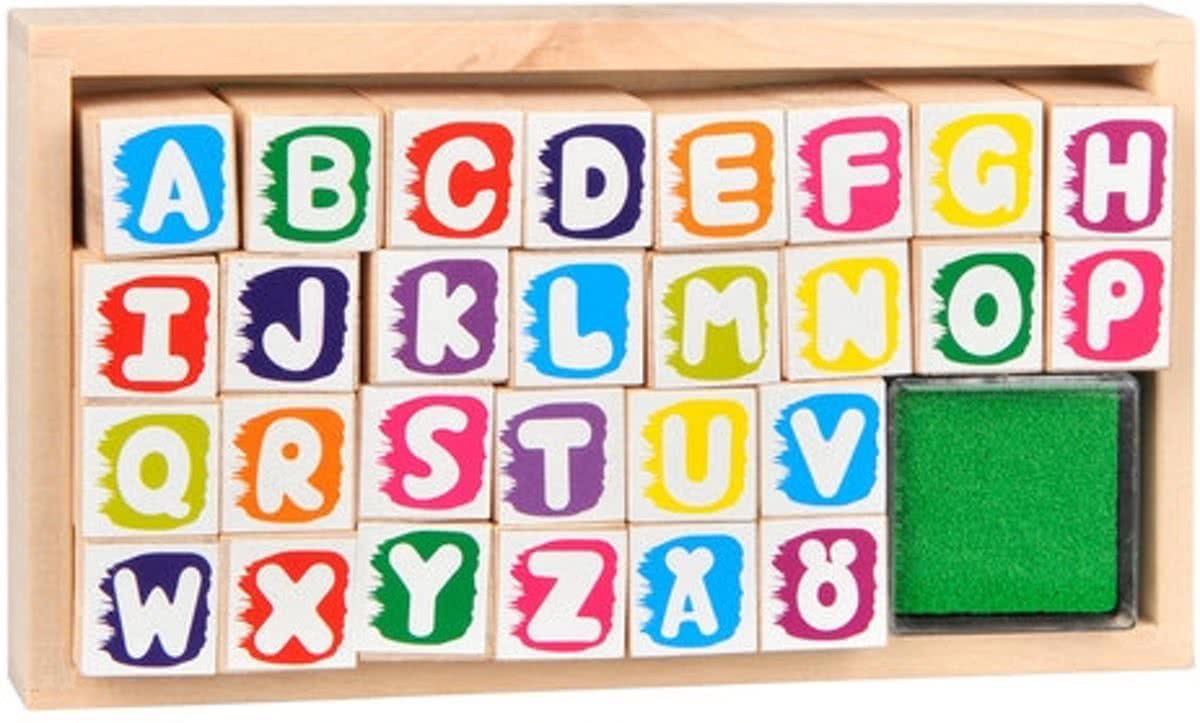 Houten Stempelset Alfabet 29-delig
