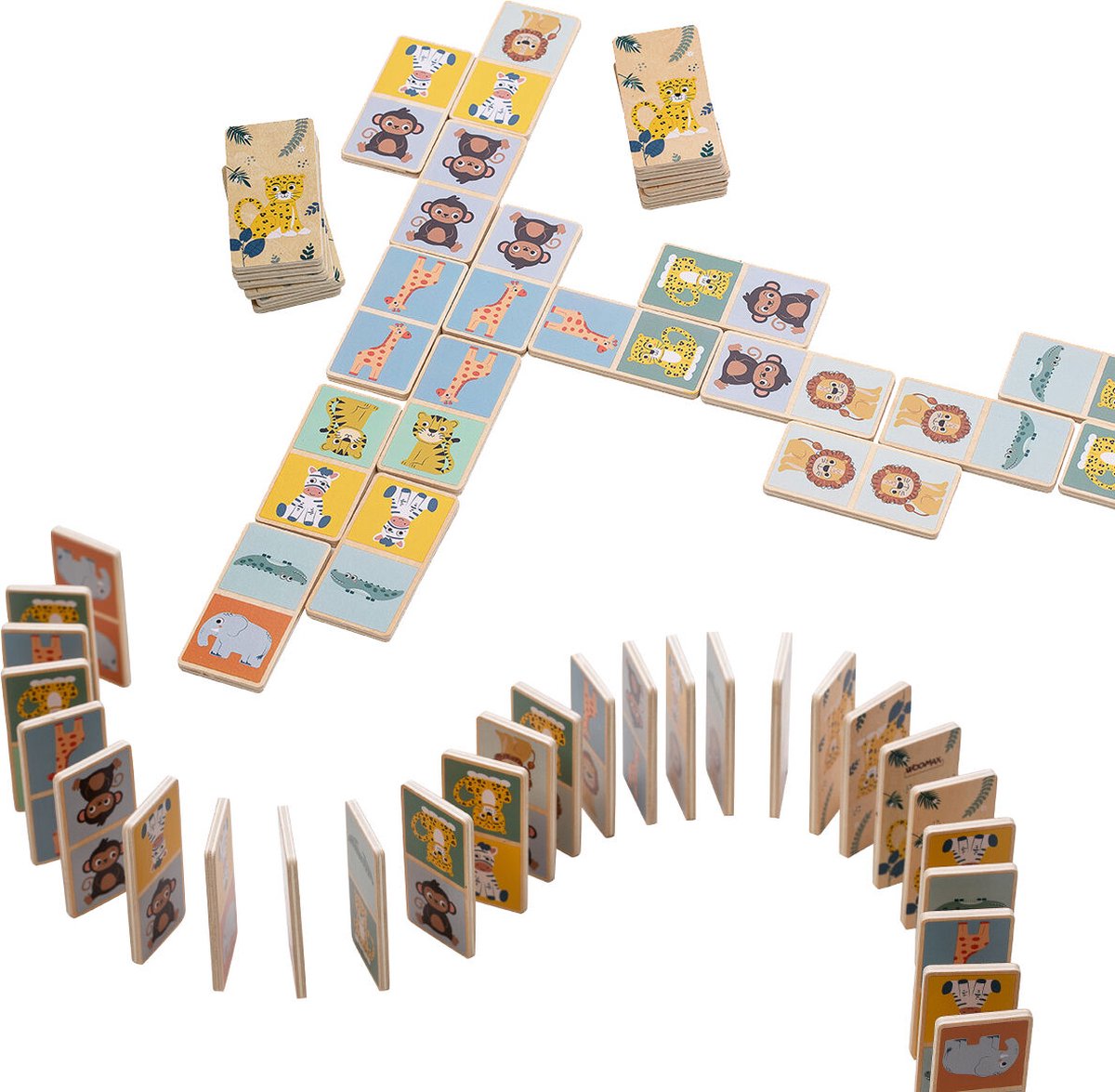 Free2Play by FreeON - Houten Domino Spel voor kinderen - Educatief Speelgoed - Safari Dieren