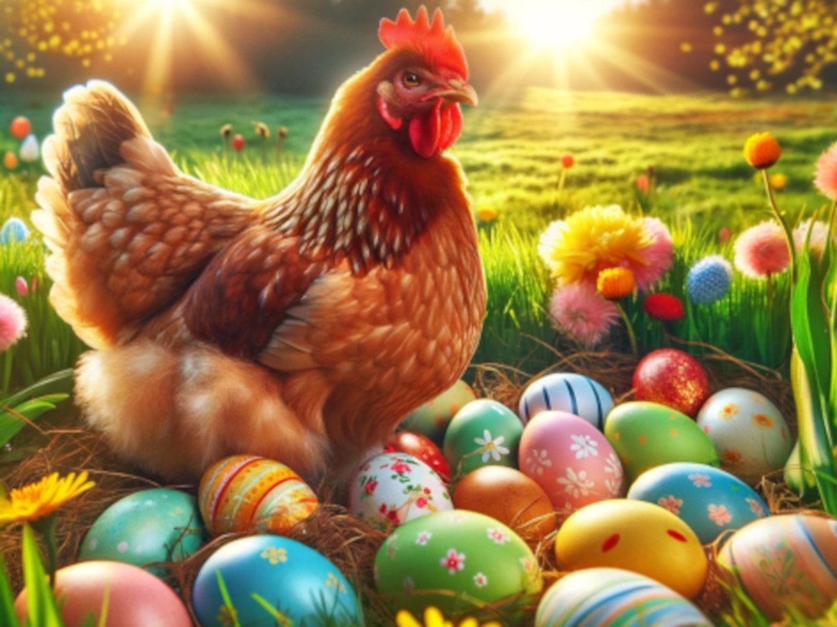 Diamond painting Pasen kip paaseieren 30x40cm vierkante steentjes