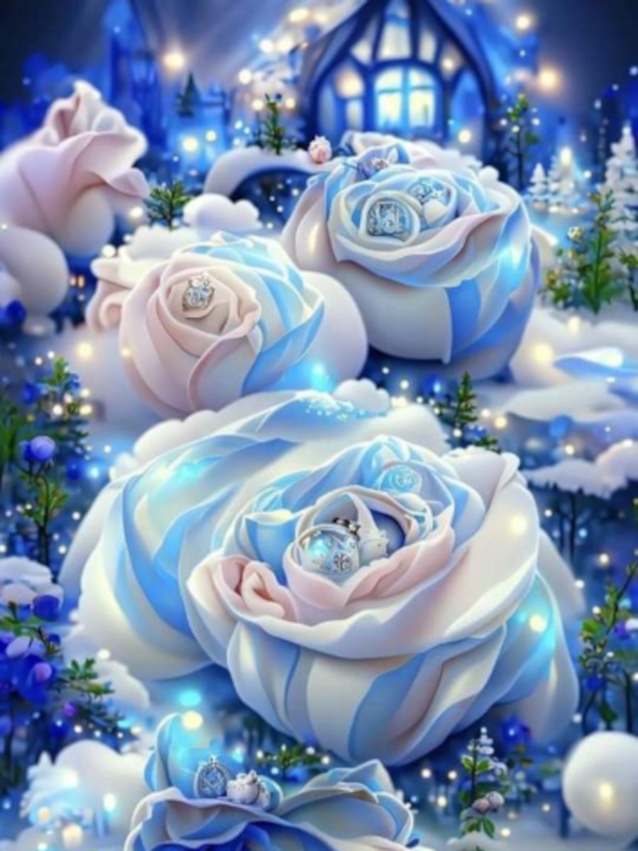 Diamond painting fantasie sprookje rozen 30x40cm vierkante steentjes