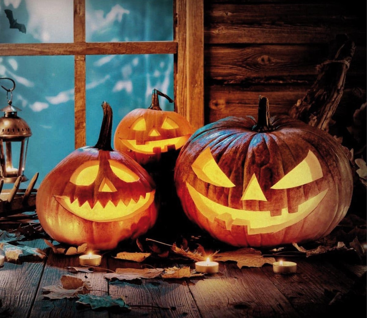 Diamond painting halloween raam pompoenen 30x40cm vierkante steentjes