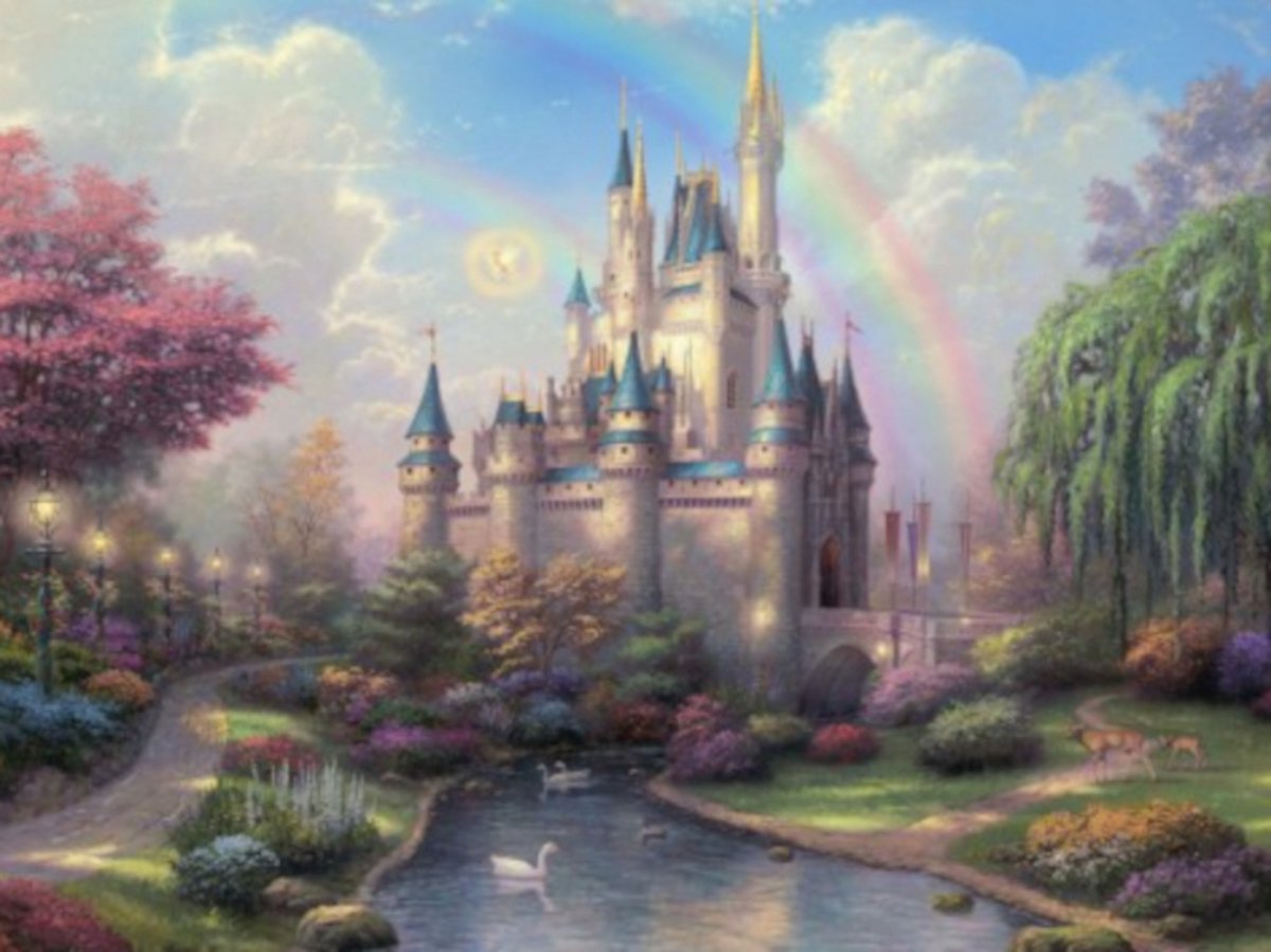 Diamond painting sprookje kasteel fantasie 30x40cm vierkante steentjes