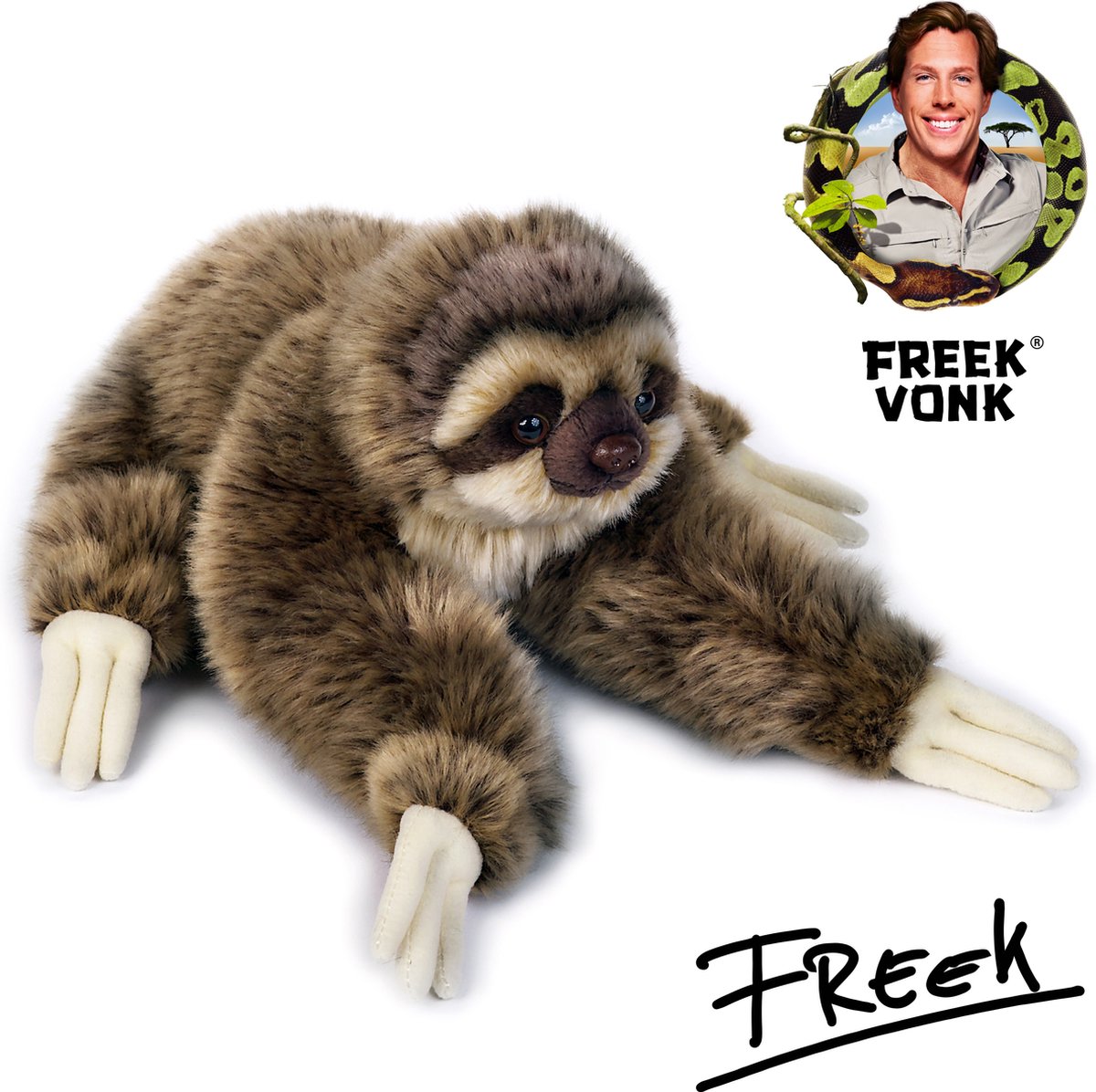 Freek Vonk x BRESSER - Knuffeldier - Lukas de Luiaard - Gevuld met Gerecycled Materiaal