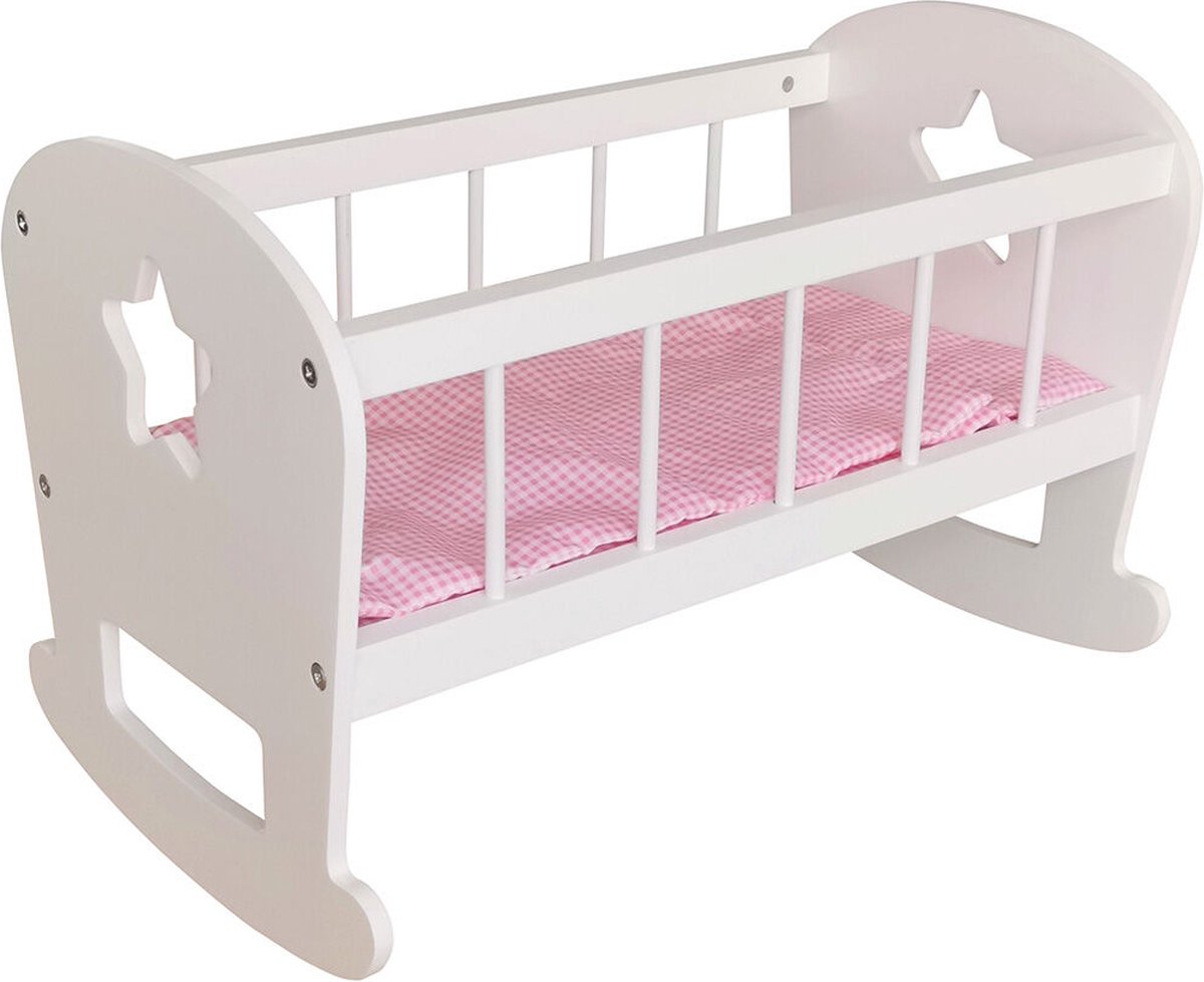 Free Play Houten Poppenwieg - incl. beddengoed - Roze