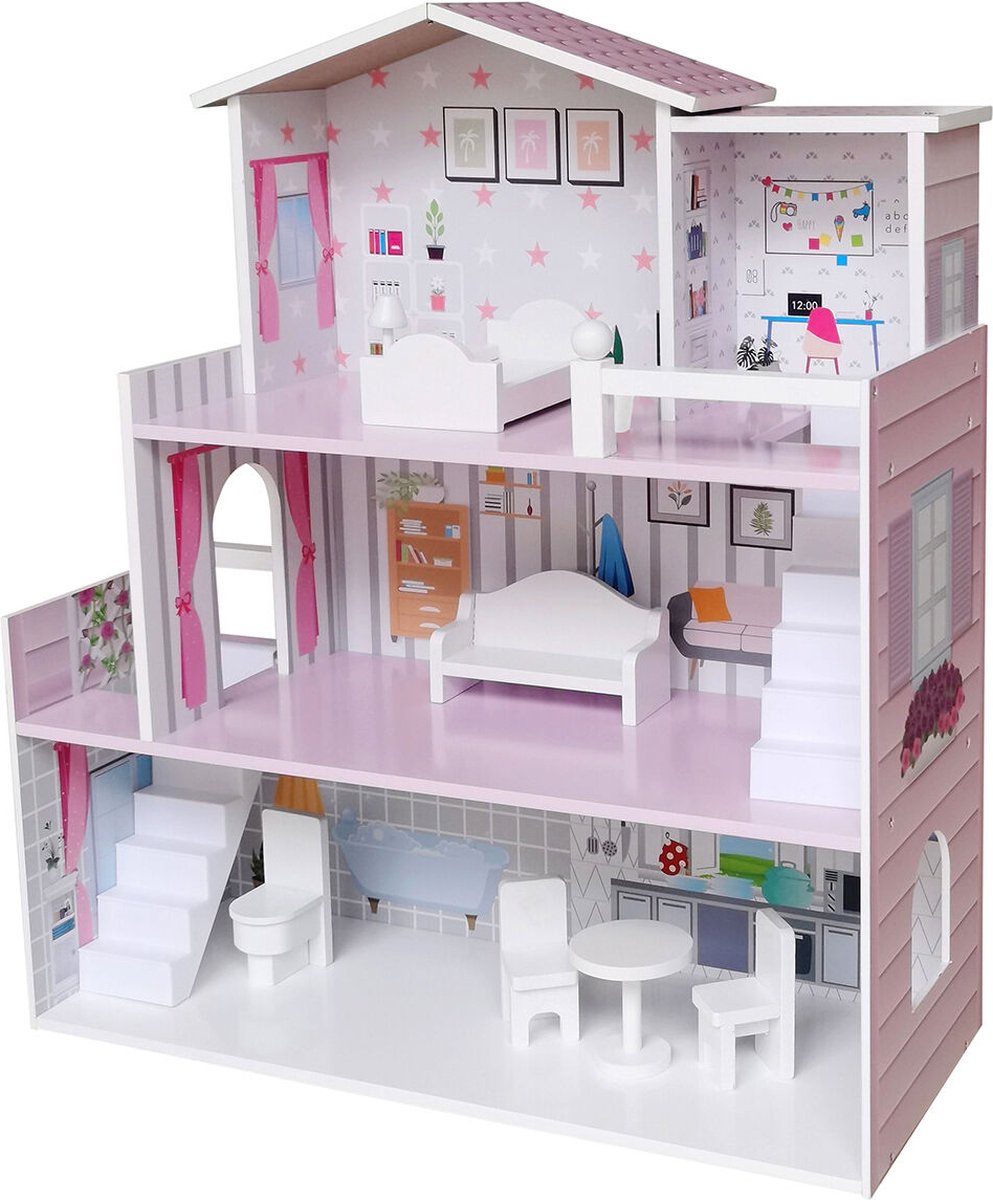 Free2Play by FreeON - Houten Poppenhuis - Sprookjeshuis - Roze
