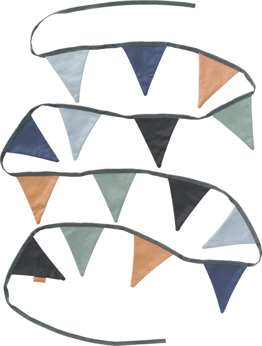 Fresk Feestslingers voor Jongens - 4 m - Verjaardag Versiering - Vlaggetjes Slinger - Vlaggenlijn - Feest Versiering - 15 Vlaggen - Biologisch Katoen