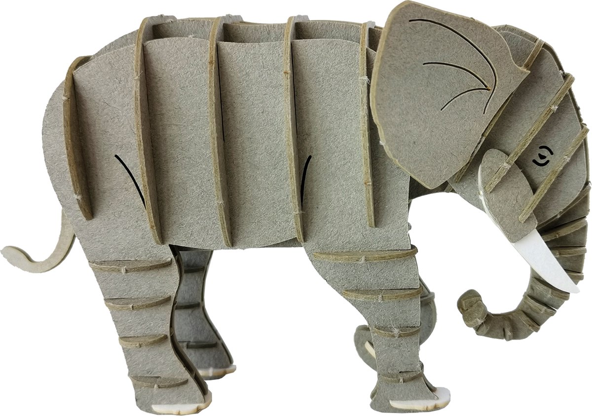 Fridolin 3D Paper Model - Grijze Olifant.