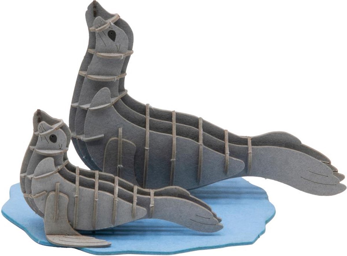 Fridolin 3D papieren model - educatief speelgoed zeehonden knutselset.