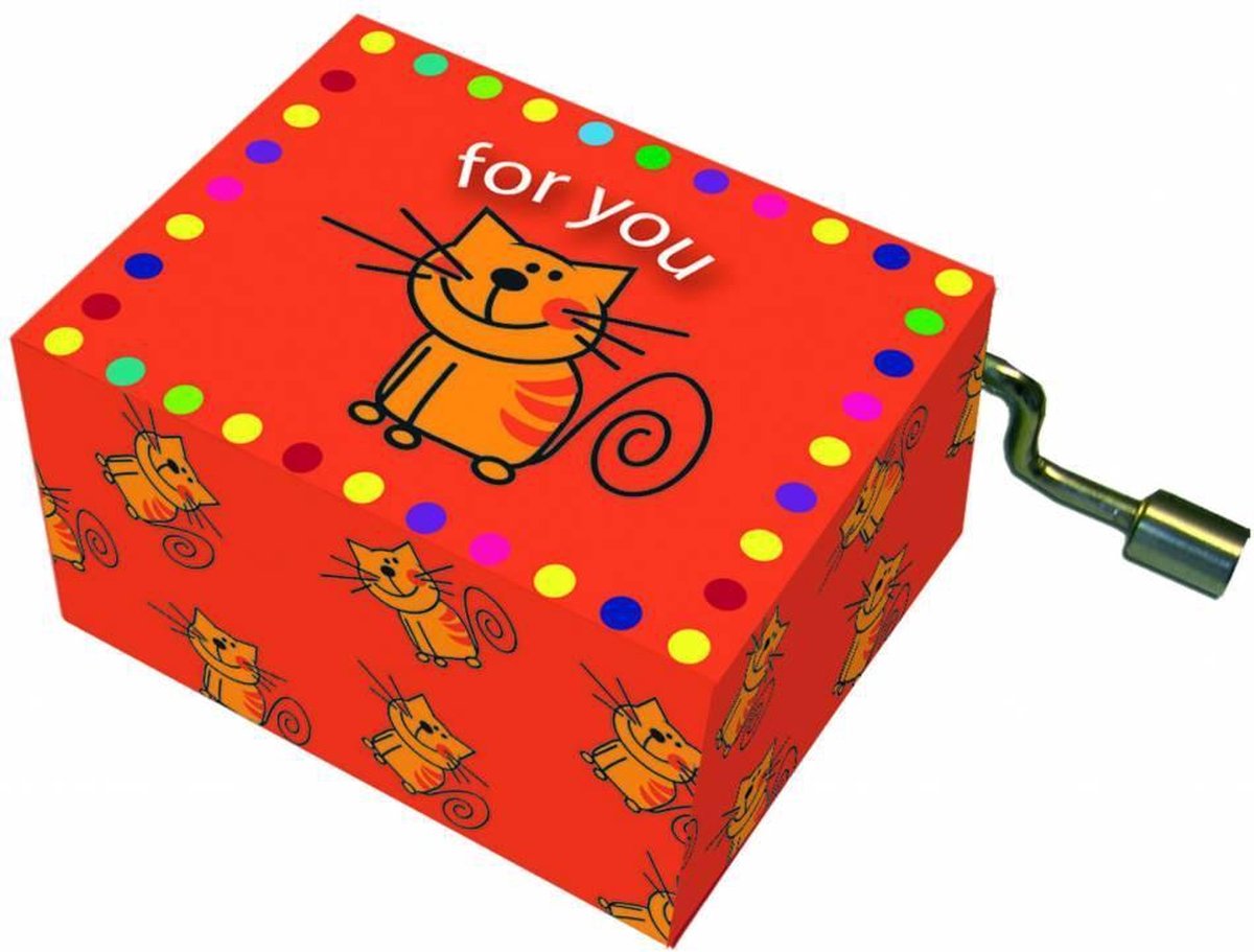 muziekdoosje Happy Birthday for you met kat