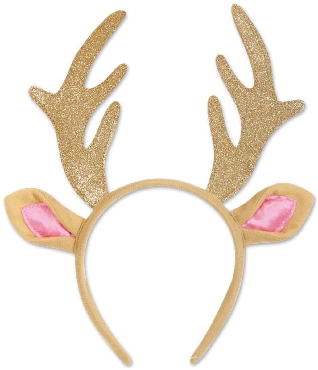 Haarbeugel met gewei en glitter