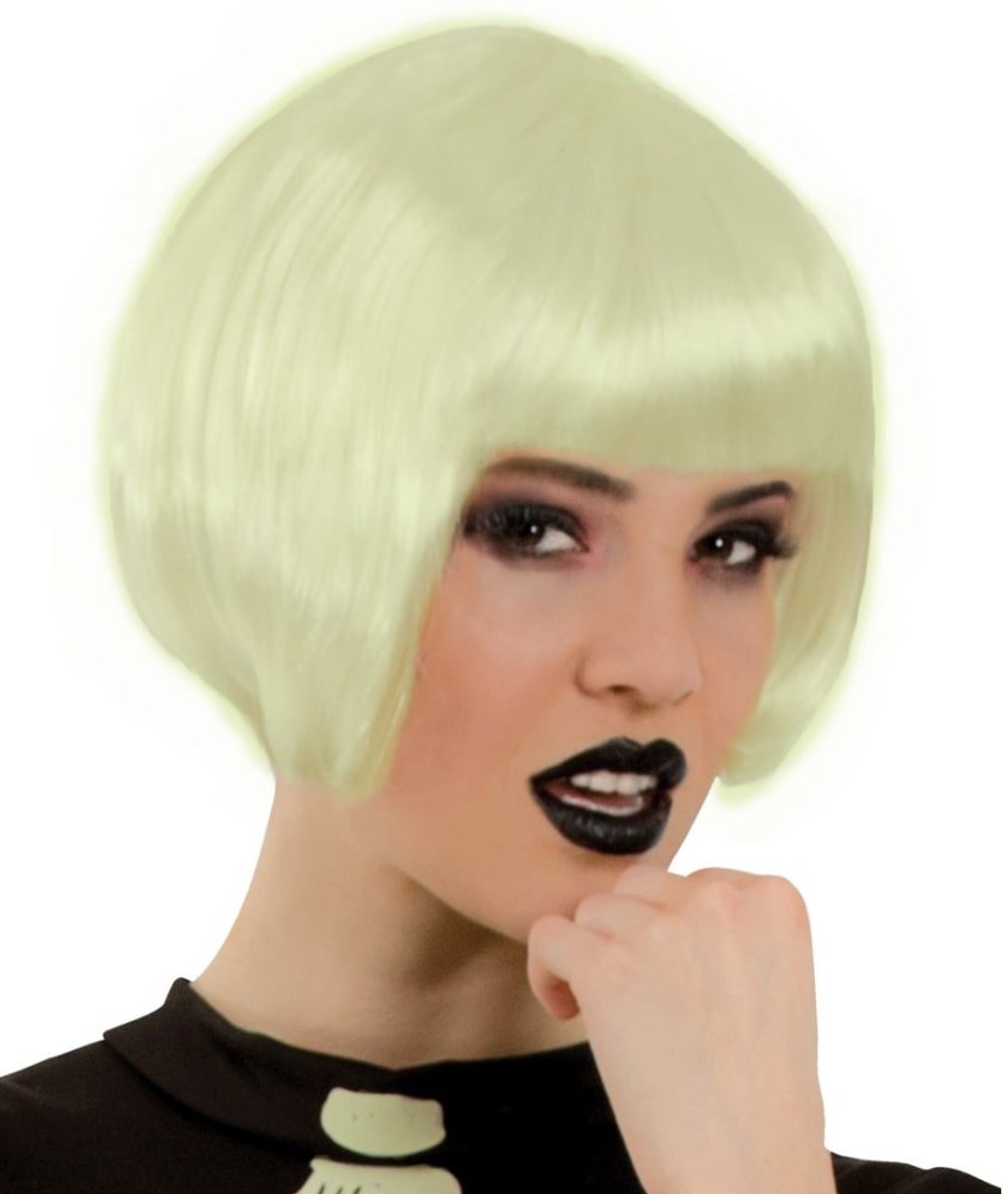 Pruik Party Cats glow in the dark - bob line - Halloween