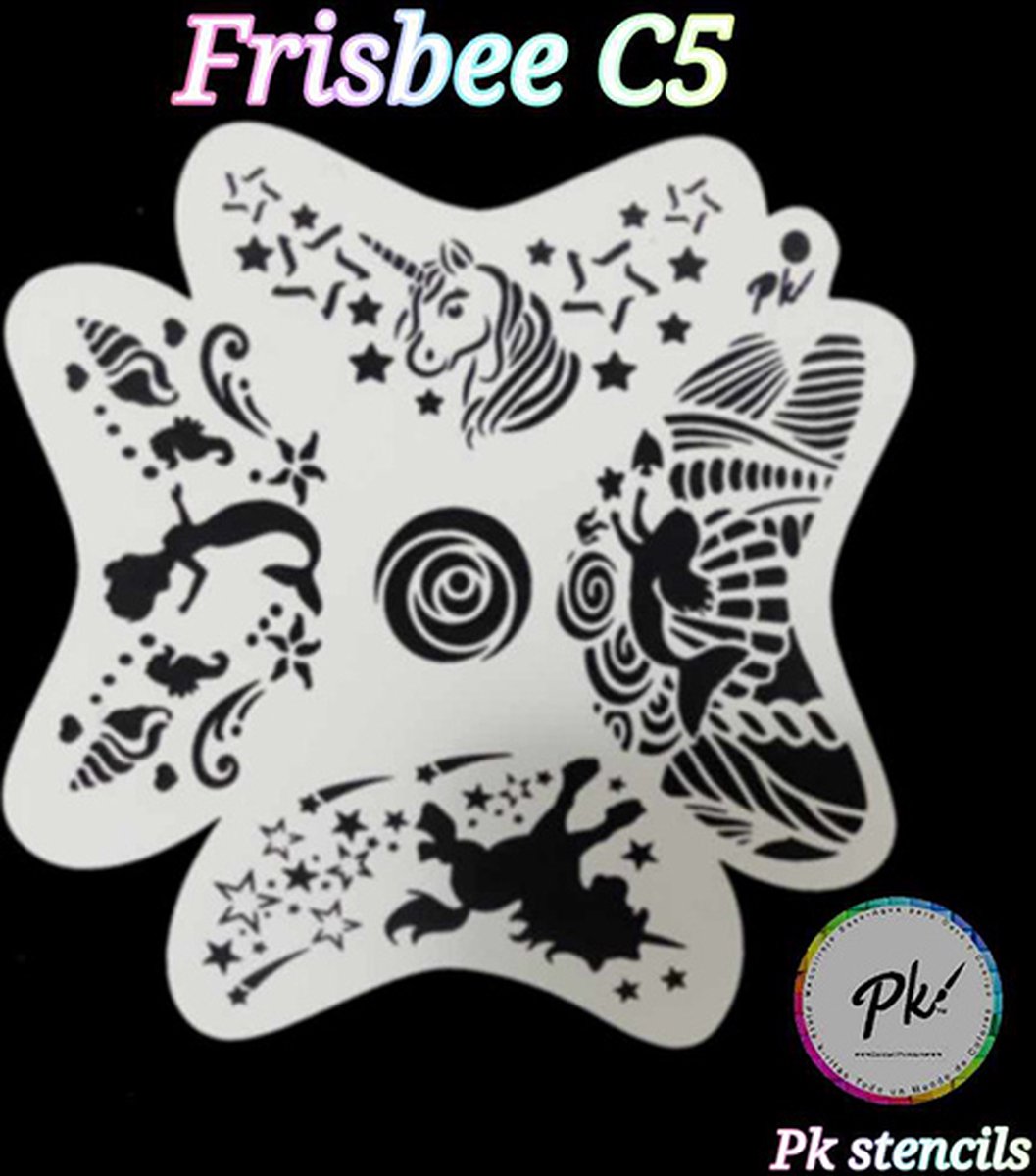 Frisbee Schminkstencil Unicorn