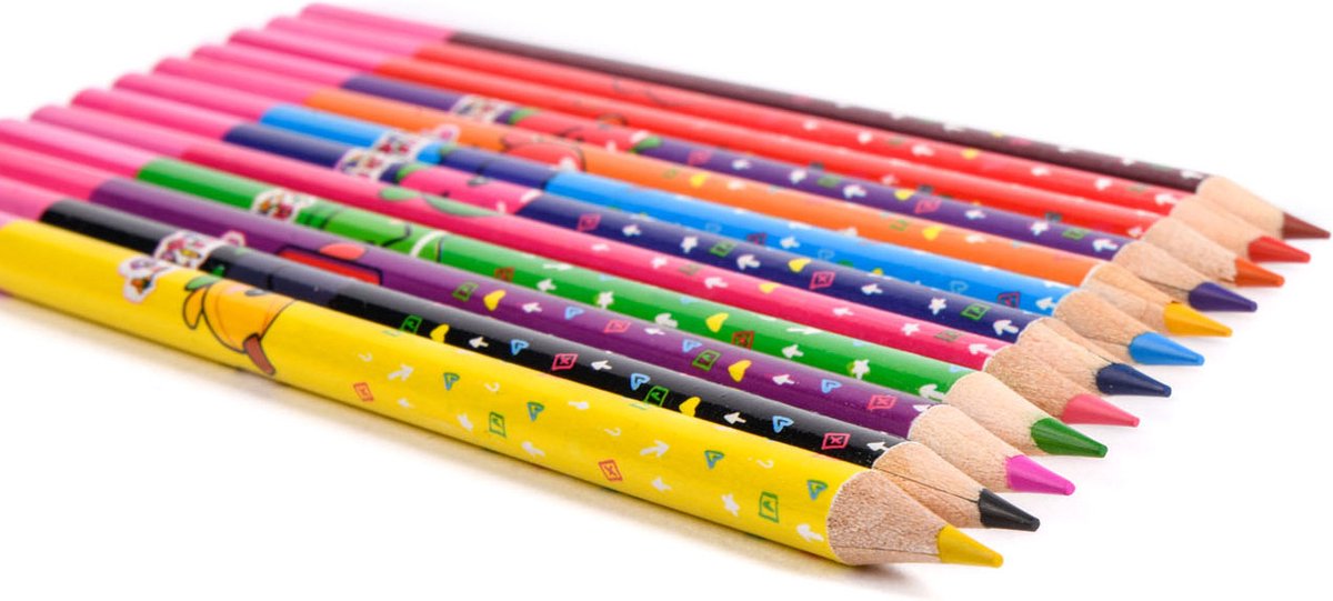 Fruity Squad - 12 Kleurpotloden - 12 Kleuren - Geur potloden - Kinderen - Kleuren - Knutselen - Fruitgeuren