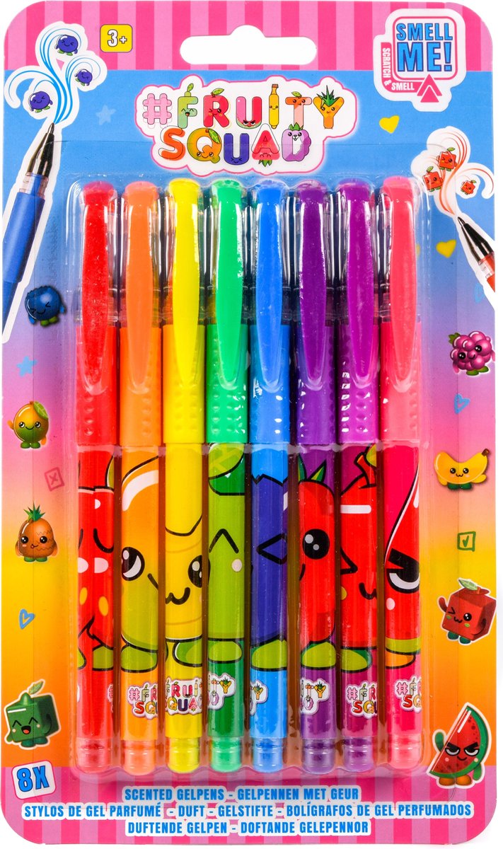 Gelpennen met geur Fruity Squad: 8-pack