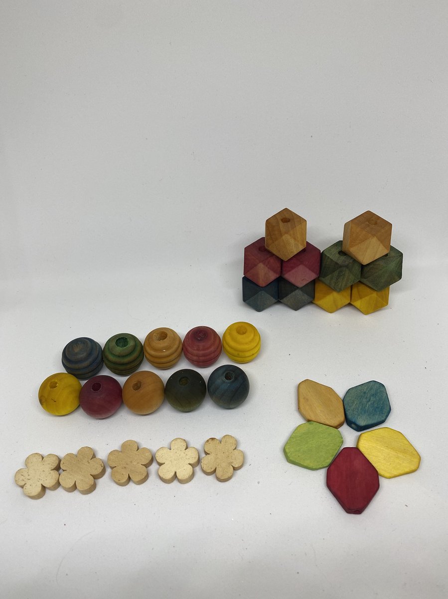 Frupkes - Rijgkoffer Dino - rijgketting met natuurlijk gekleurde kralen