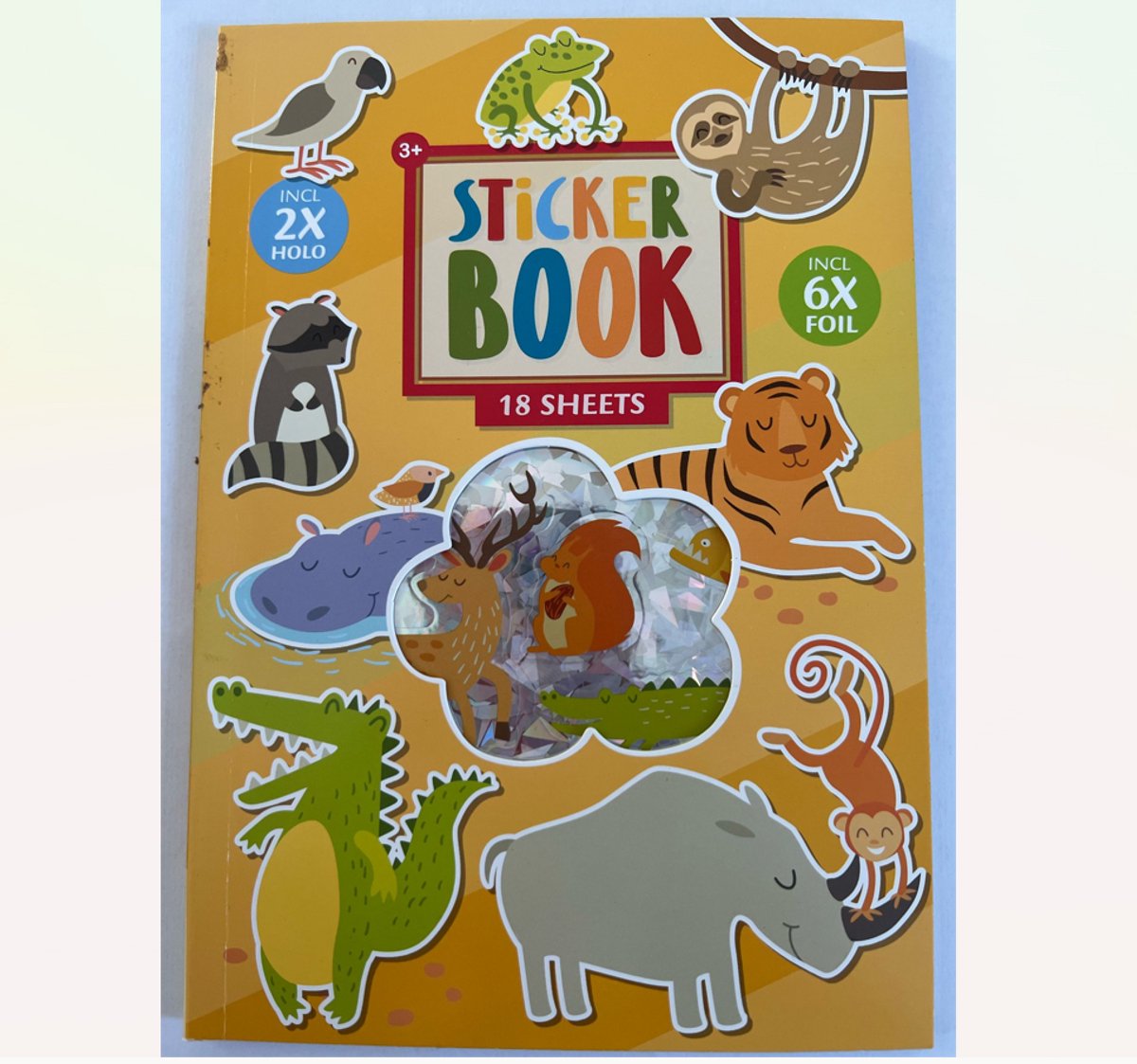 Stickerboek Dieeren A5 18 vel Inclusief 2x holo- en 6x glitter-stickers vol met dieren