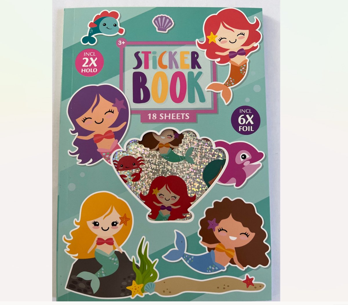 Stickerboek Zeemeermin A5 18 vel Inclusief 2x holo- en 6x glitter-stickers vol met zeemeermin