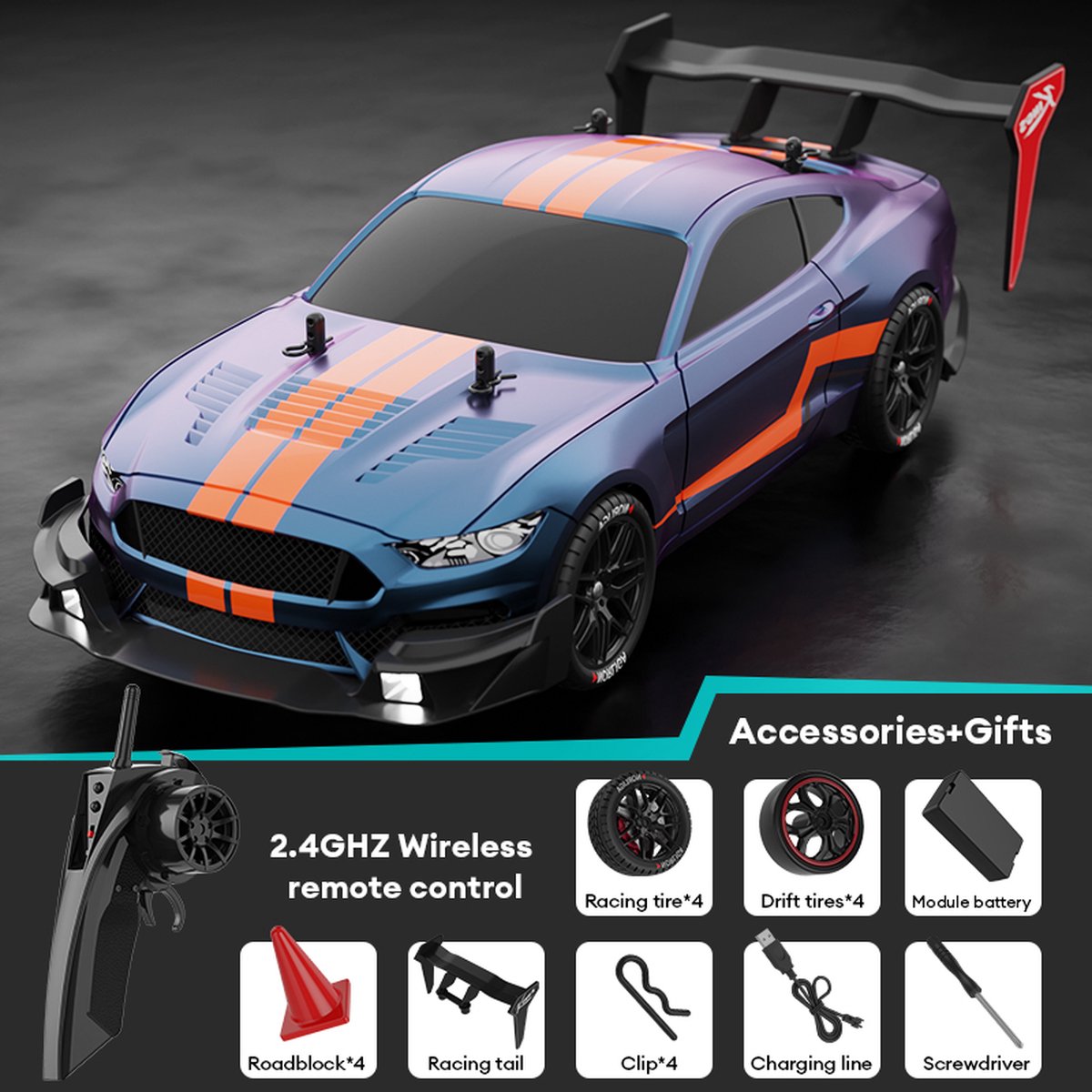 Fuegobird RC Auto - RC Voertuig - hoge snelheid speelgoedauto - Blauw