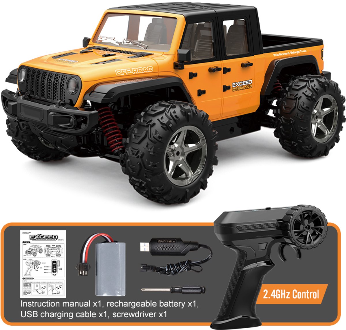 Fuegobird RC Auto - RC Voertuig - hoge snelheid speelgoedauto - Hogesnelheids terreinwagen - geel