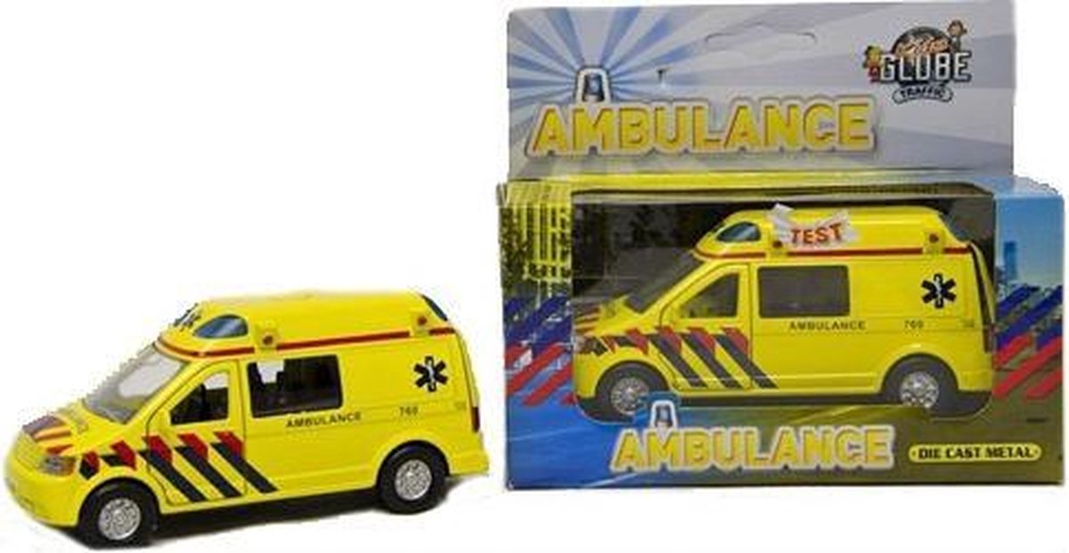 Fun & Feest Party Gadgets Ambulance speelgoed - Met geluid en pull-back functie