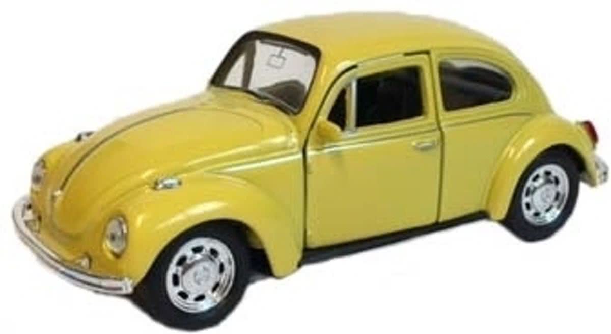 Speelgoed Volkswagen Kever gele auto 12 cm