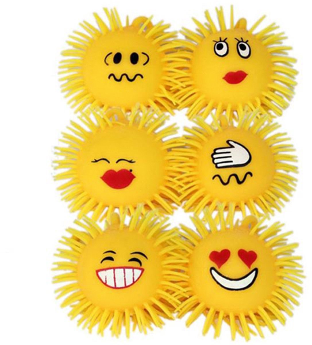 Stressbal met led licht - Puffer bal met ophang oog - Stress bal - Sleutelhanger - 1 stuks