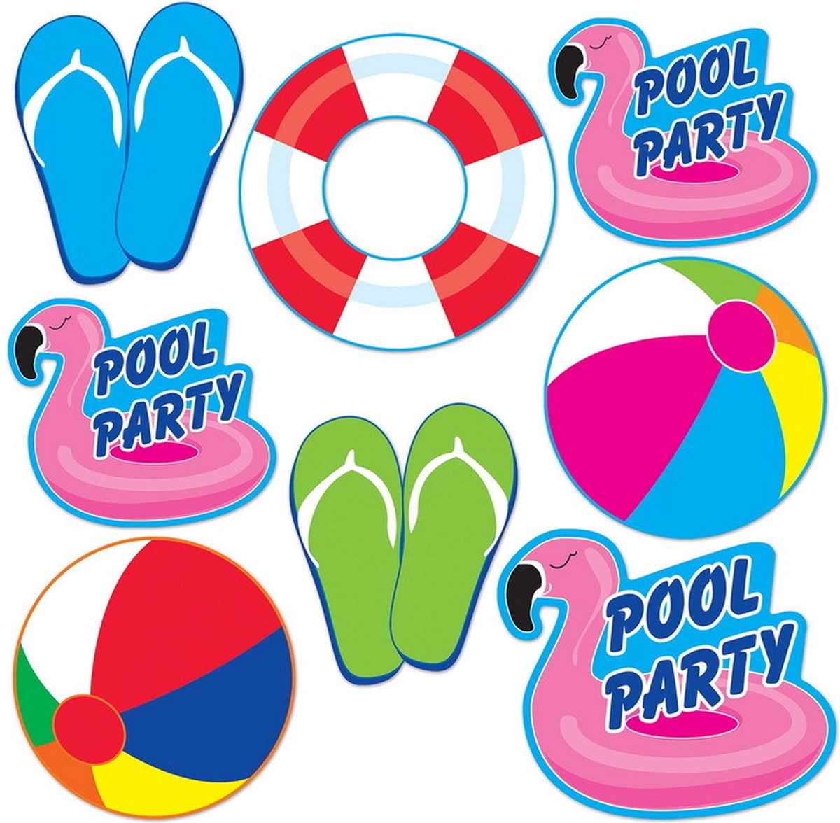 Decoratie pool party 16 stuks - Zomerdecoraties - Themafeestversiering - Tropische versiering - Tropische decoraties