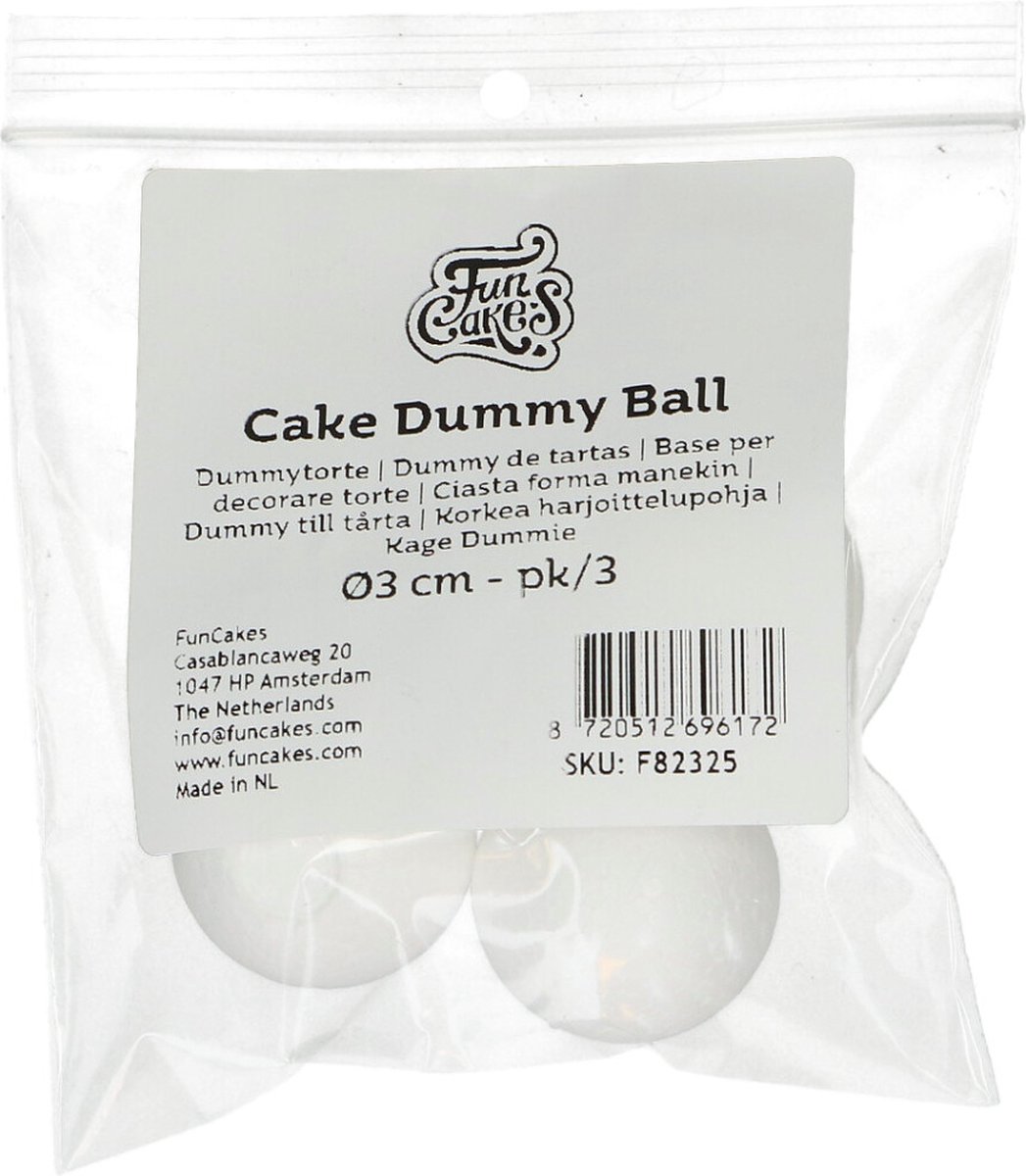 FunCakes - Dummy - Bol - Ø3 - pk/3