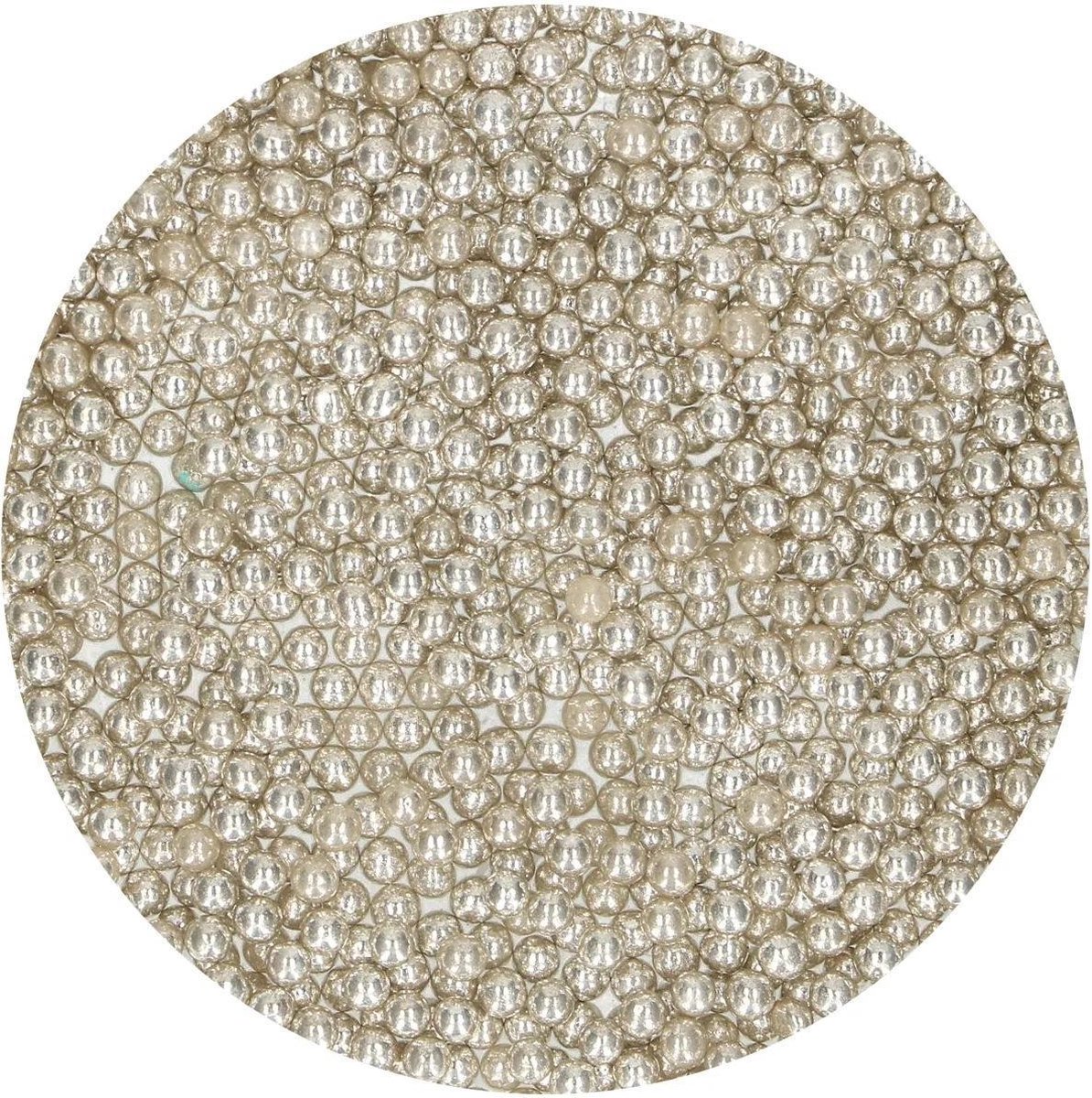   - Suikerparels - Medium - Metallic Zilver - 80 g