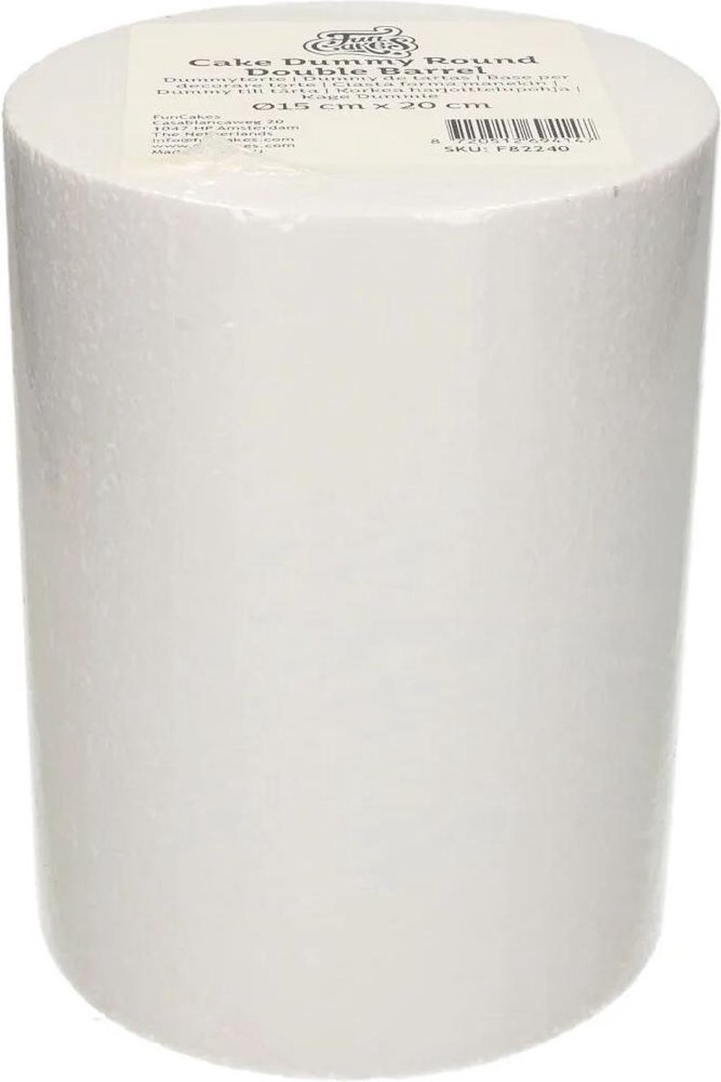 FunCakes - Taart Dummy - Rond - Double Barrel - Ø15 cm x 20 cm