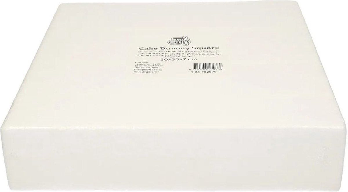 FunCakes - Taart Dummy - Vierkant - 30x30x7 cm