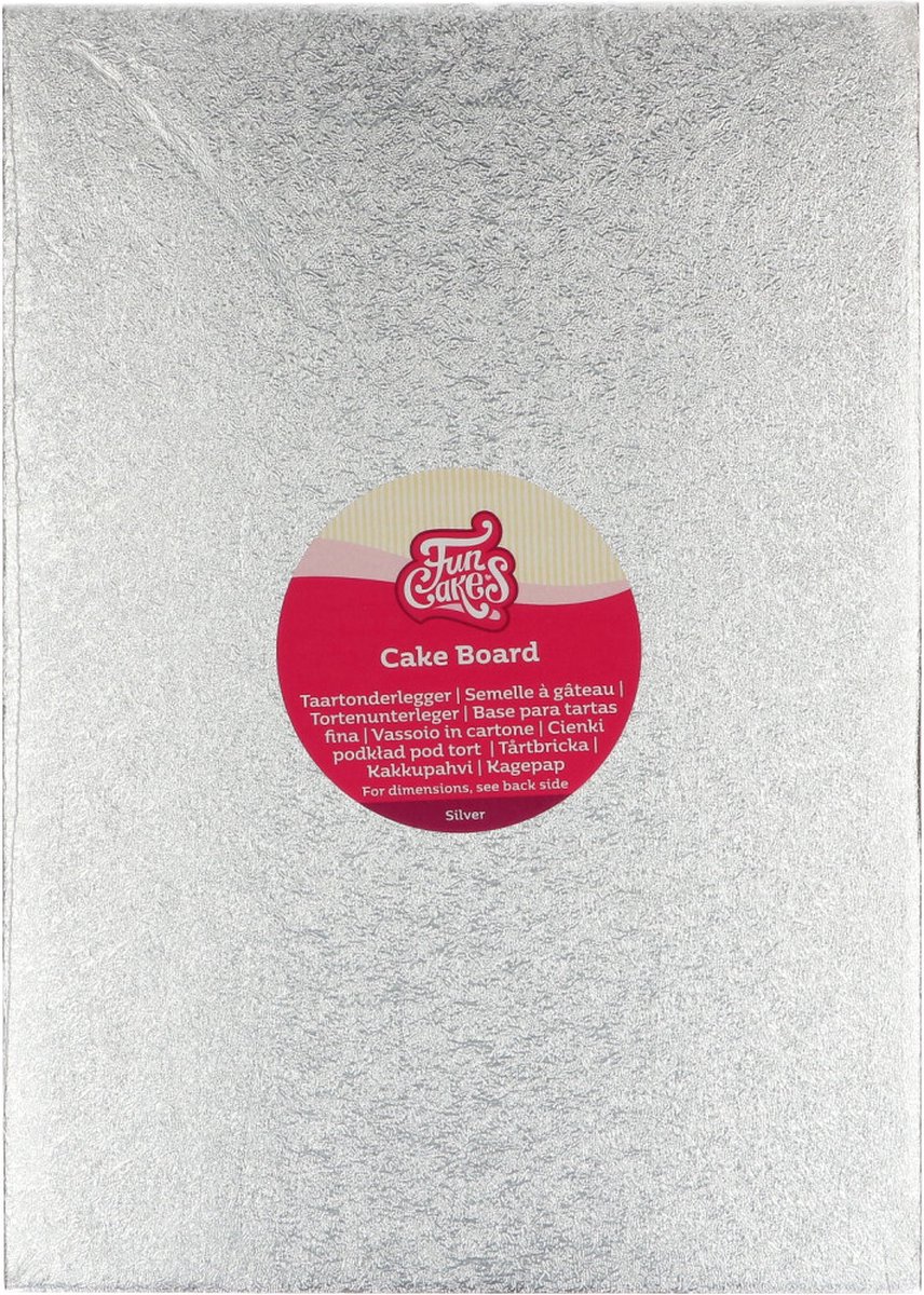 FunCakes Cake Board Rechthoek - Zilver - 35x25 cm - Taartonderlegger - Taartkarton