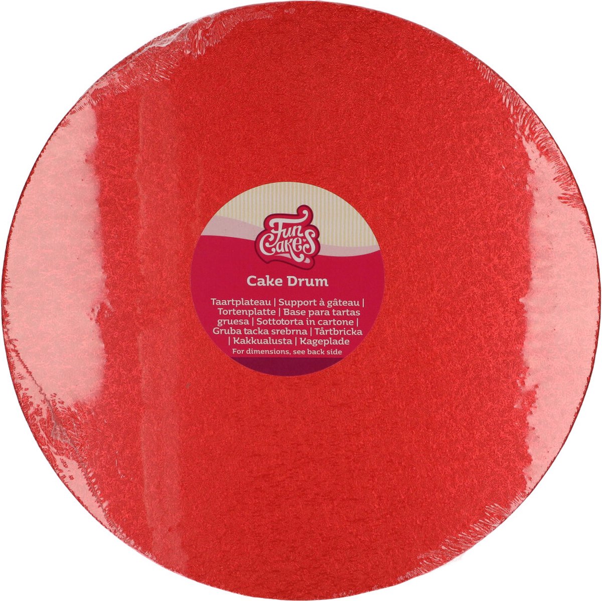 FunCakes Cake Drum Rond - Rood - Ø30,5 cm / 12 mm - Taartonderlegger - Taartkarton