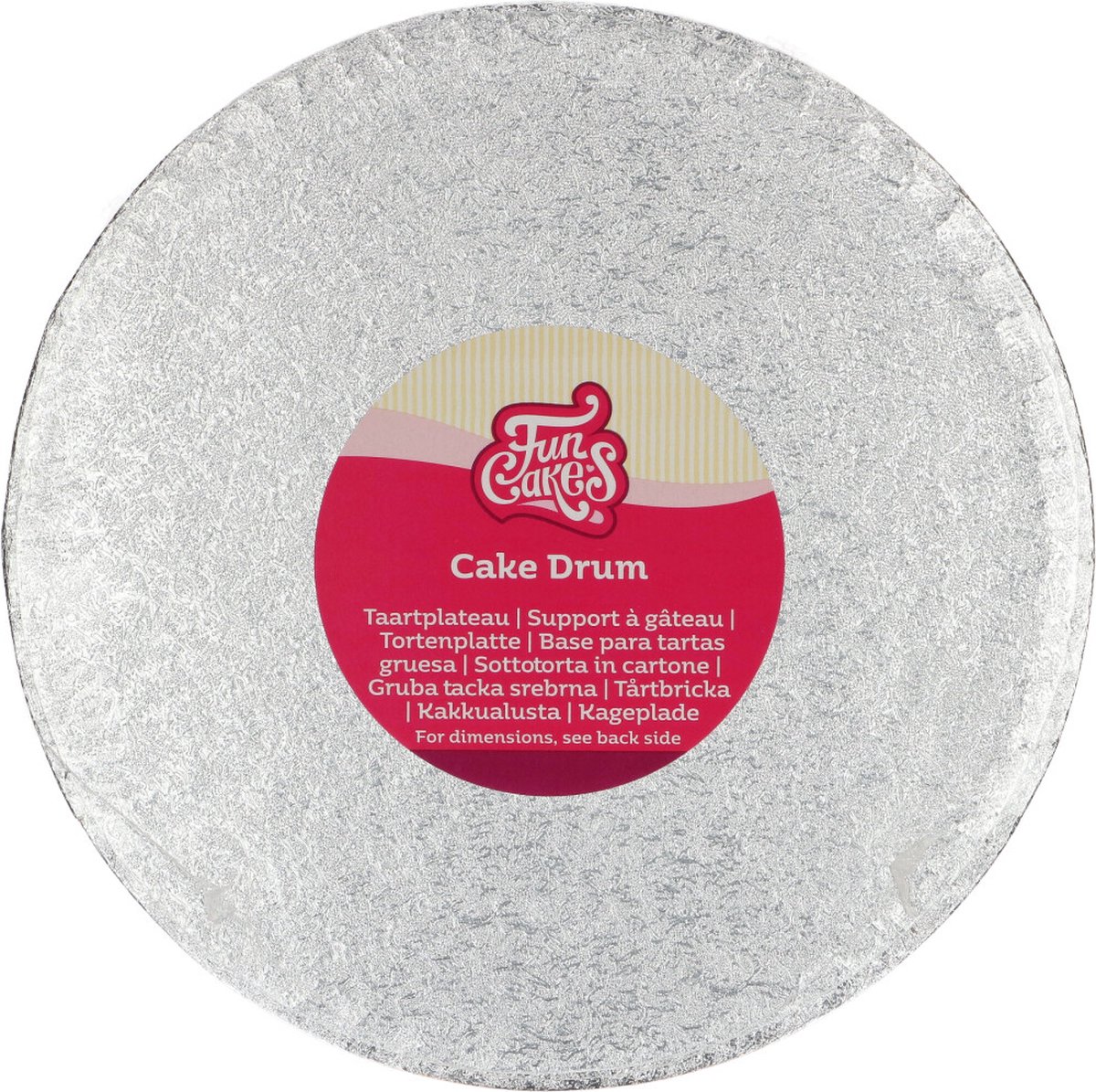 FunCakes Cake Drum Rond - Zilver - Ø22,5 cm / 12 mm - Taartonderlegger - Taartkarton