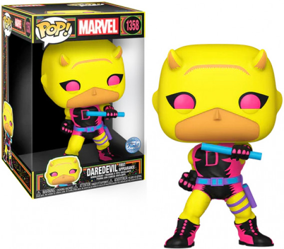 Daredevil   Pop Vinyl: Jumbo Blacklight Daredevil (Yellow&Red)