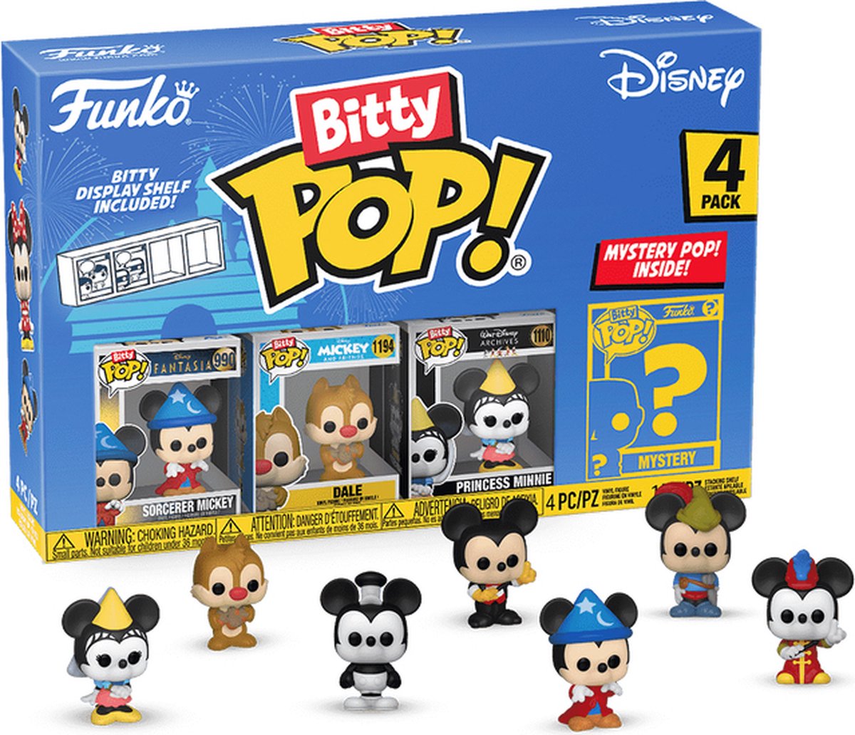   Bitty Pop! Disney 4 Pack Sorcerer Mickey, Dale, Princess Minnie and mystery