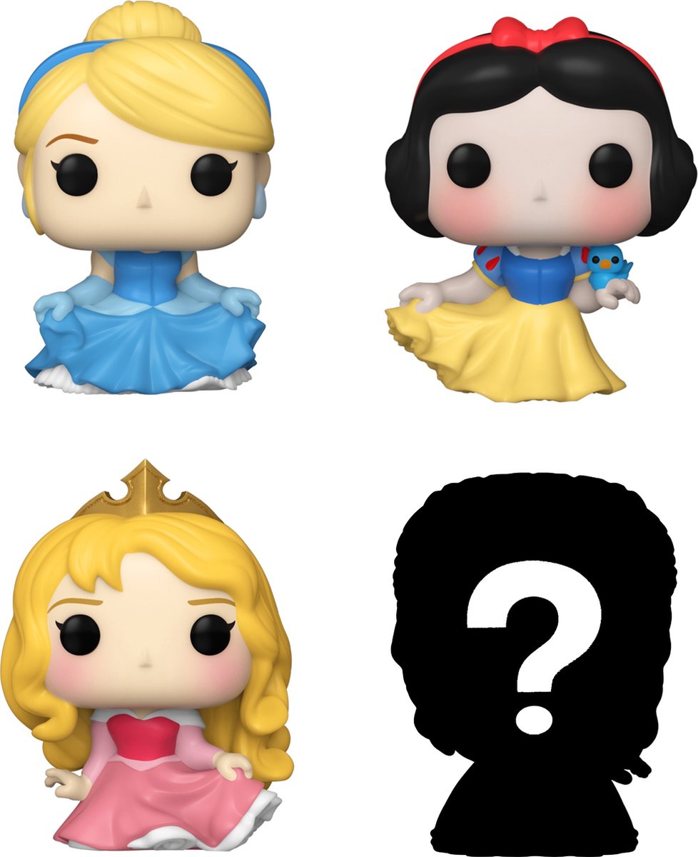   Bitty Pop: Disney Princess 4-Pack Series 3 - Cinderella 222 - Snow White 339 - Aurora 325 + Mystery