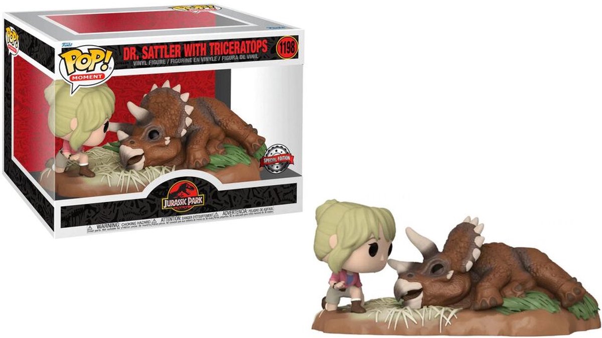   Dr. Sattler & Triceratops -   Movie Moment - Jurassic Park Figuur