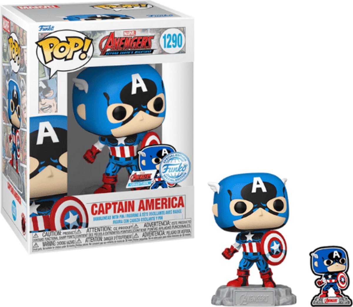   Pop! Marvel Comics - Captain America 60th Anniversary (with Pin) Exclusive