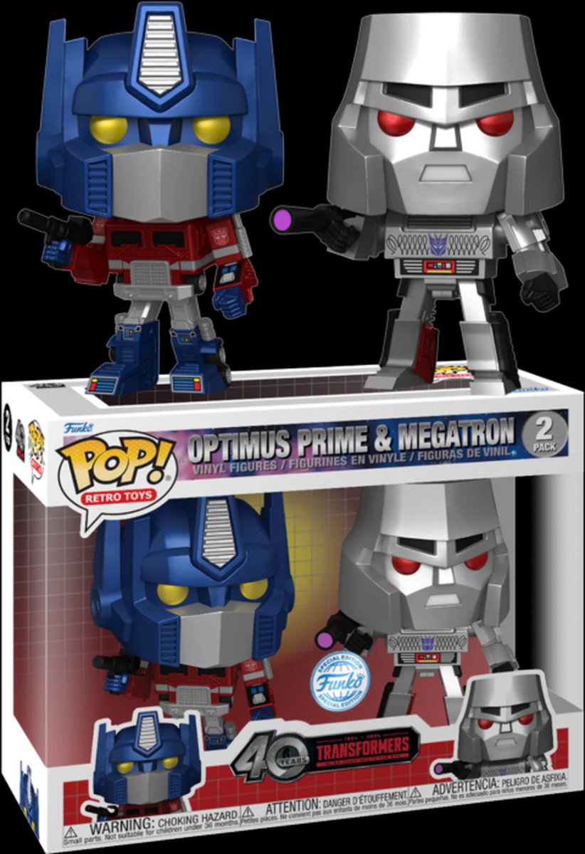   Pop! Movies: Transformers: Generation 1 - Optimus Prime & Megatron Metallic
