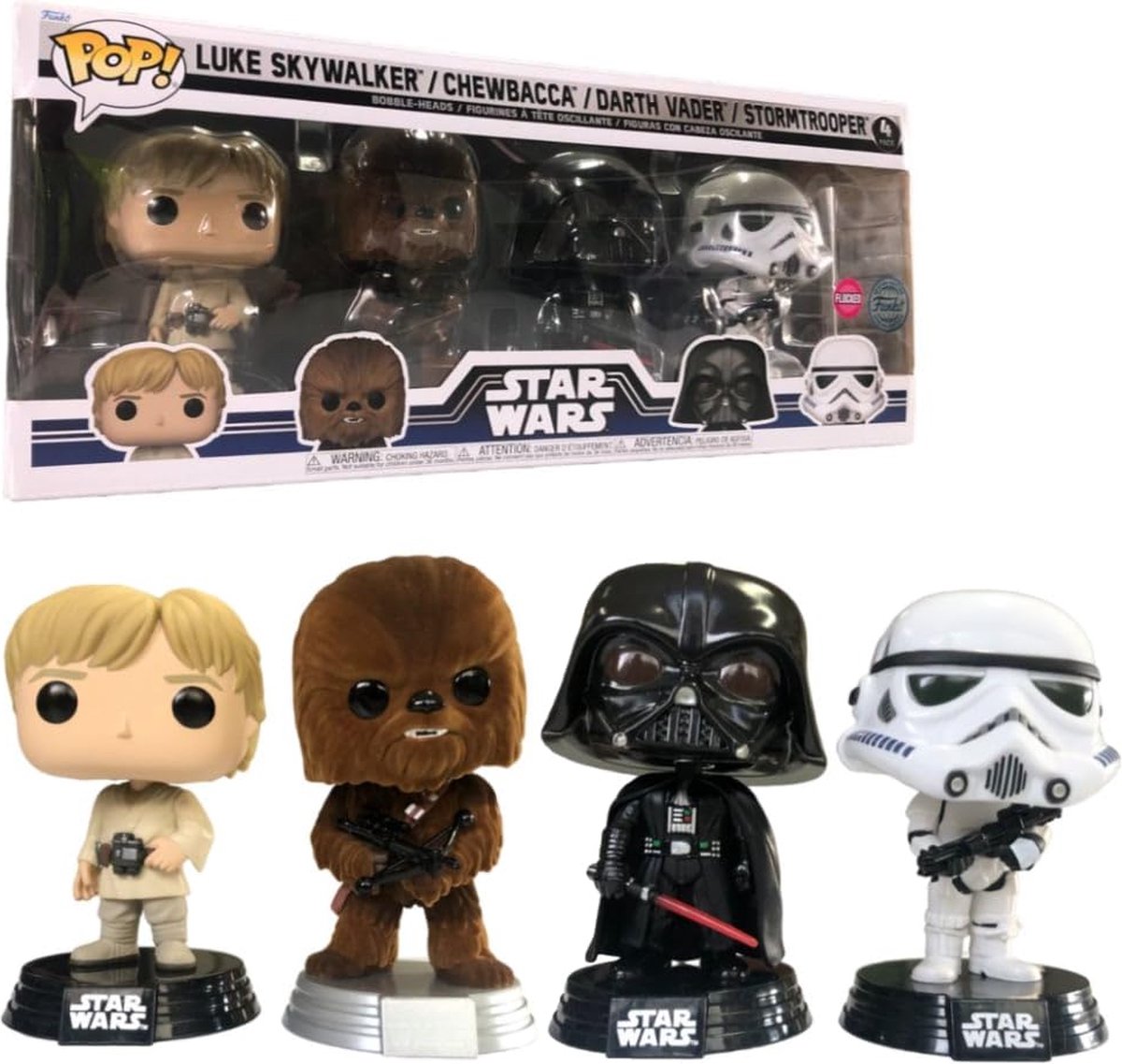   Pop! Star Wars 4-Pack: New Classics Flocked Exclusive