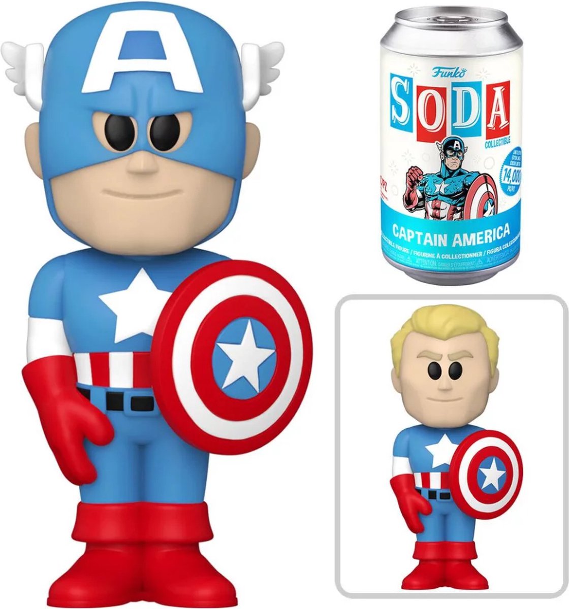   Soda Pop! Captain America Vinyl - 8000pcs Limited met kans op chase