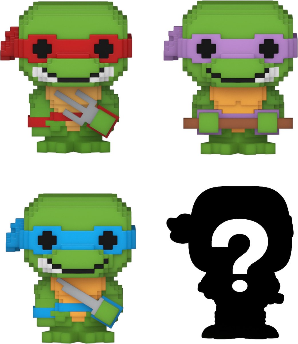   Teenage Mutant Ninja Turtles - Bitty POP! 4-Pack 8-Bit 2,5 cm Verzamelfiguur - Multicolours