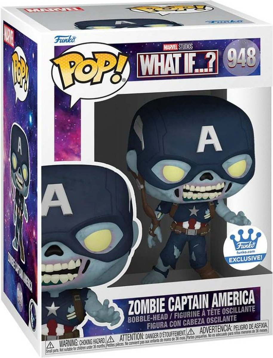   Zombie Captain America Exclusive -   Pop! Marvel - What If...? Figuur  - 9cm