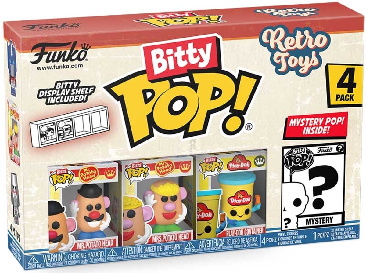   speelfiguur Bitty Pop Retro Toys Mr. Potato Head 4-pack collectie.