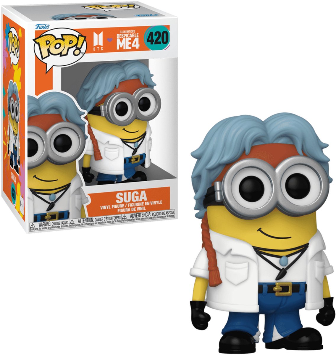 Minions Despicable Me 4 - BTS - Suga vinylfiguur 420   Pop! meerkleurig