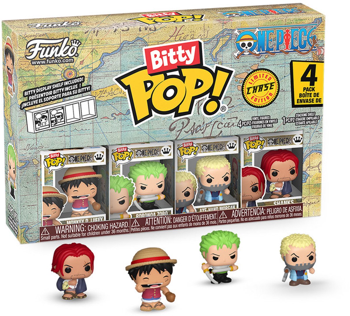 One Piece Luffy (Bitty Pop!) vinylfiguurtjes (Set van 4) Unisex   Pop! - Neutraal - Standard