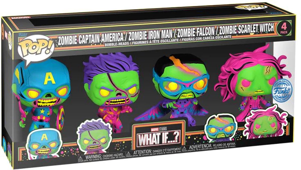 Pop Marvel: What If 4-Pack (Black Light)   Pop