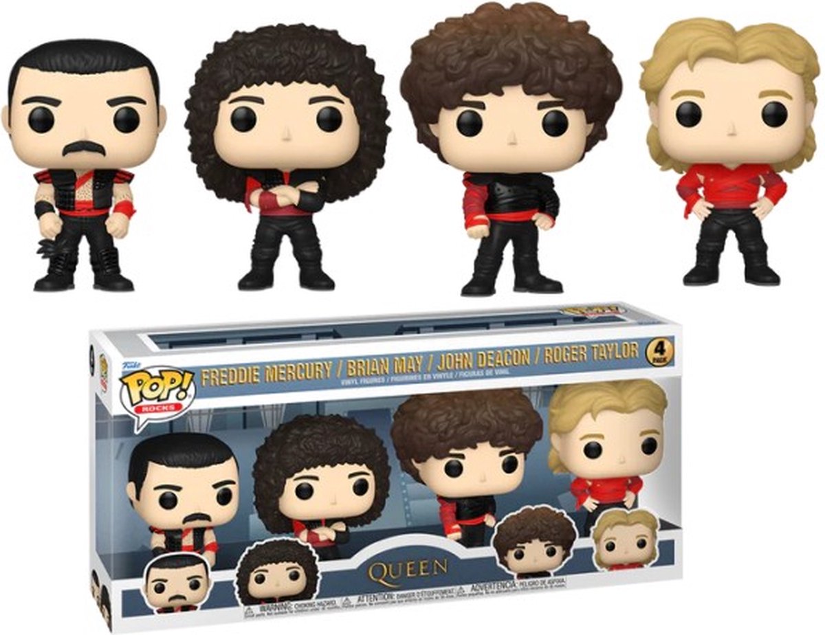 Queen POP! TV Vinyl Figure 4-Pack Radio Gaga 9 cm